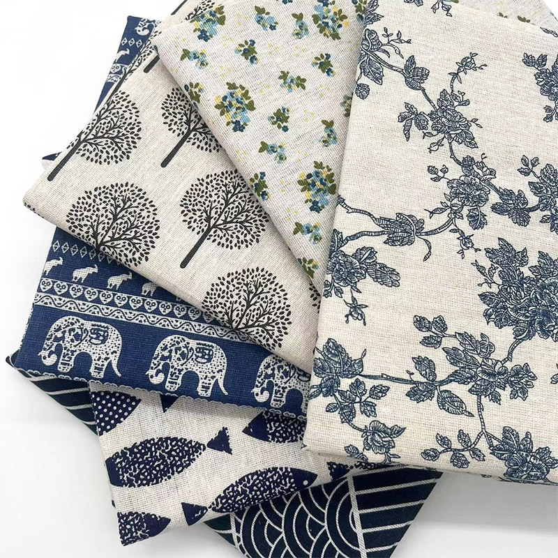 Curtain Curtain - Retro Boho Blumenmuster Baumwoll-Leinen-Mischgewebe, Weicher Dekorativer