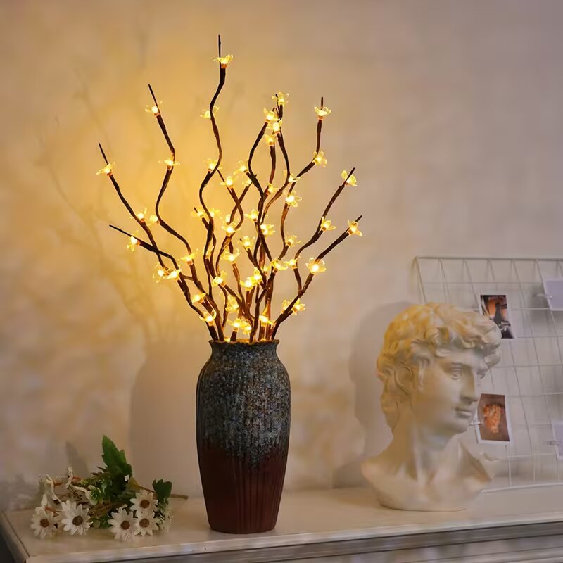 Vase Decor - 1/2 Stück 20LED Kirschblütenbaum-Zweiglichter für Innen-