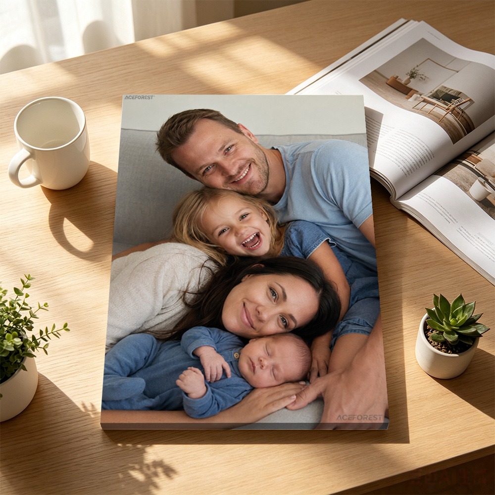 Picture Frame - 2D Personalisierte Foto-Leinwand-Wandkunst mit Holzrahmen, Maßgefertigtes