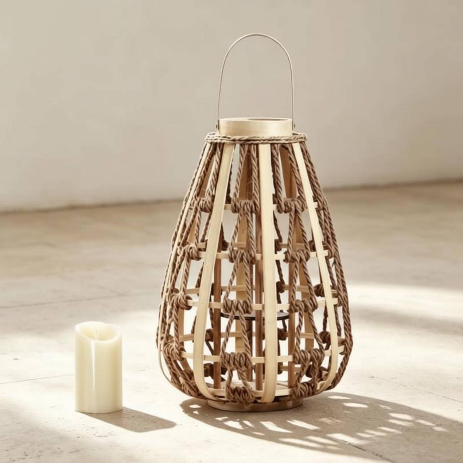 Natürliche Holzseil-Laterne, K – Candle Holder Decor Bewertung und Preis