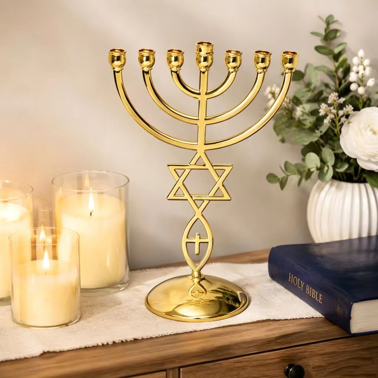 Chanukka Siebenkopf-Kerzenhalt – Candle Holder Decor Bewertung und Preis