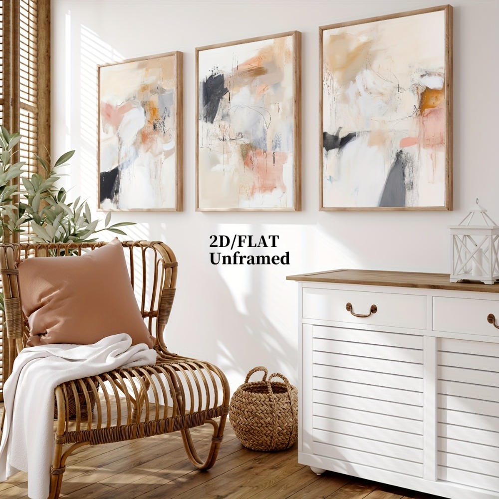 3-teiliges rahmenloses, neutra – Abstract Canvas Set Bewertung und Preis