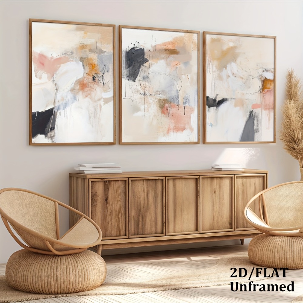 3-teiliges rahmenloses, neutra – Abstract Canvas Set Bewertung und Preis