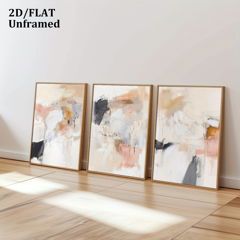 3-teiliges rahmenloses, neutra – Abstract Canvas Set Bewertung und Preis