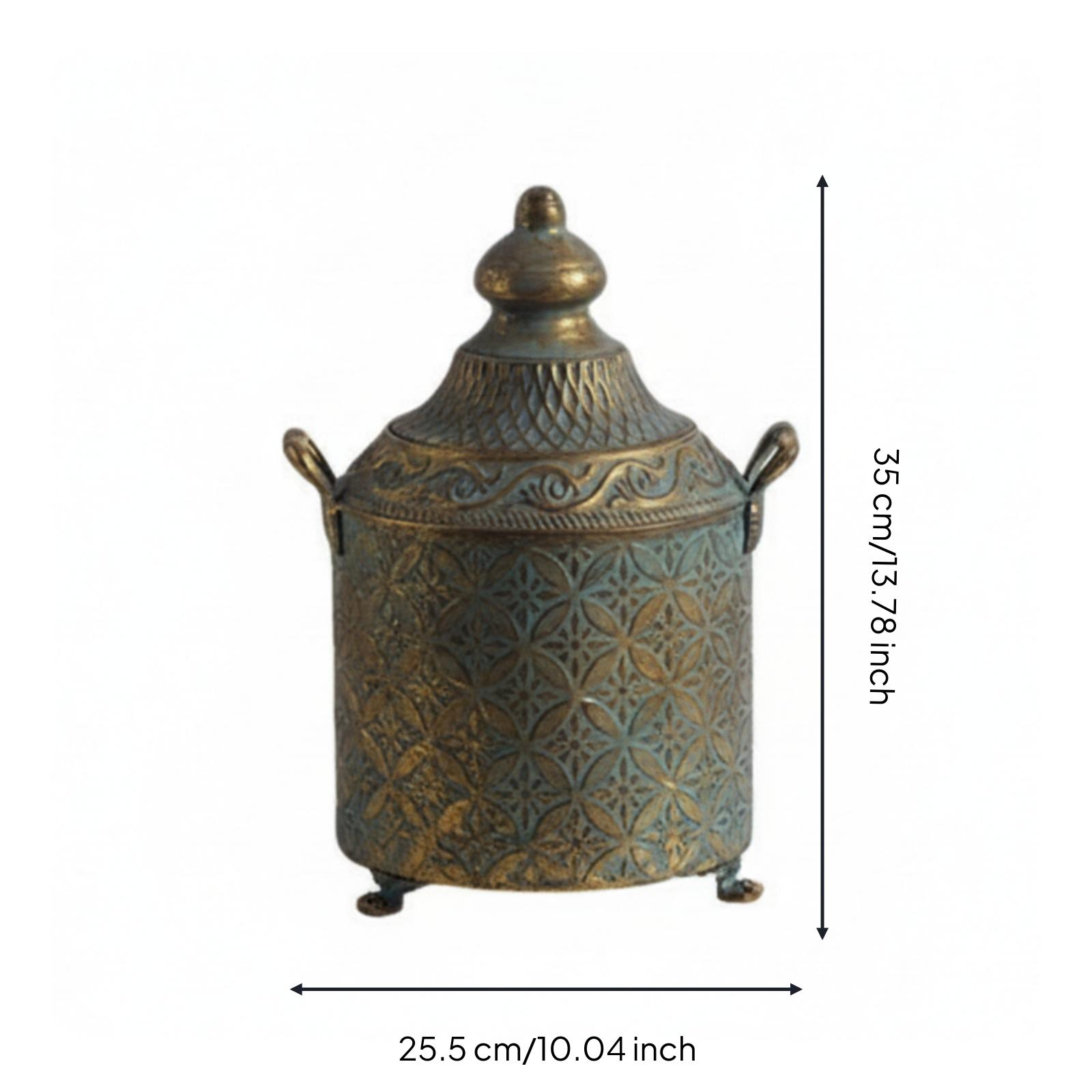 Patinierte Metall-Dekorvase, G – Vase Decor Bewertung und Preis