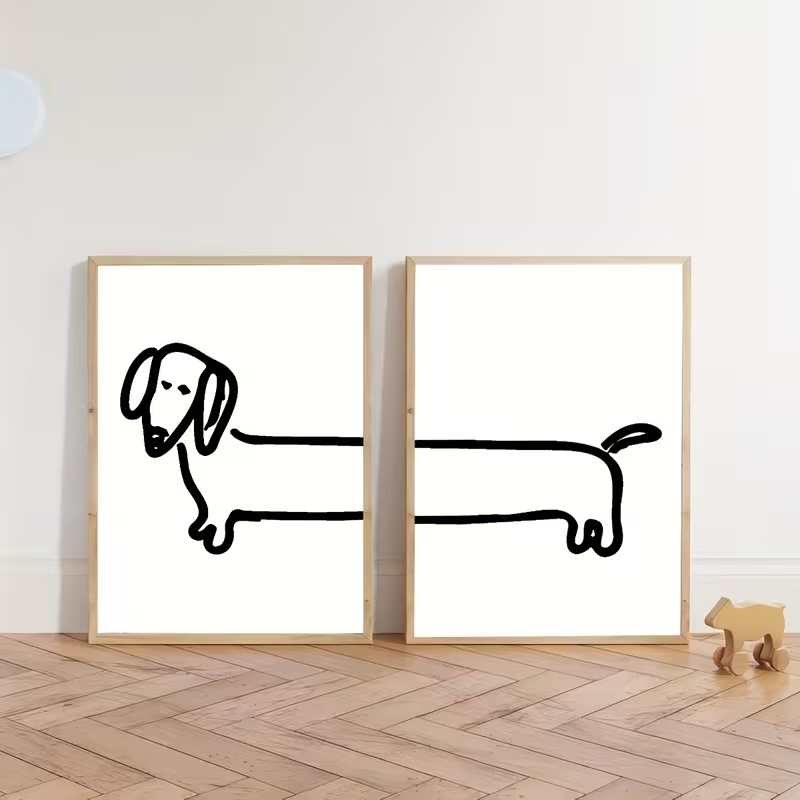 2 Stück moderne Dackel-Wandkun – Interior Design Living Room Bewertung und Preis