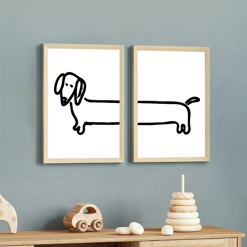 2 Stück moderne Dackel-Wandkun – Interior Design Living Room Bewertung und Preis