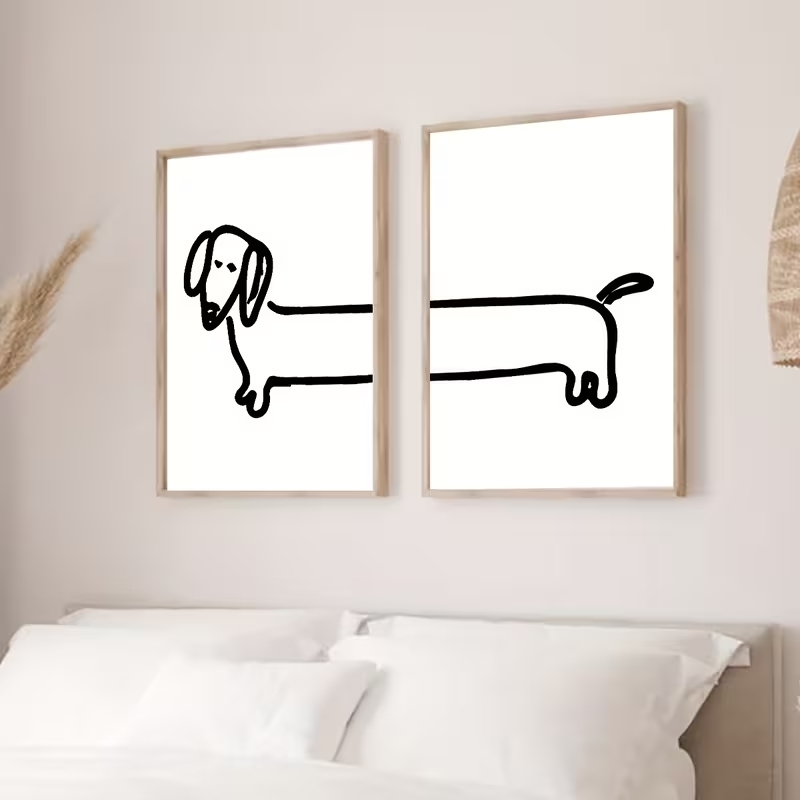2 Stück moderne Dackel-Wandkun – Interior Design Living Room Bewertung und Preis