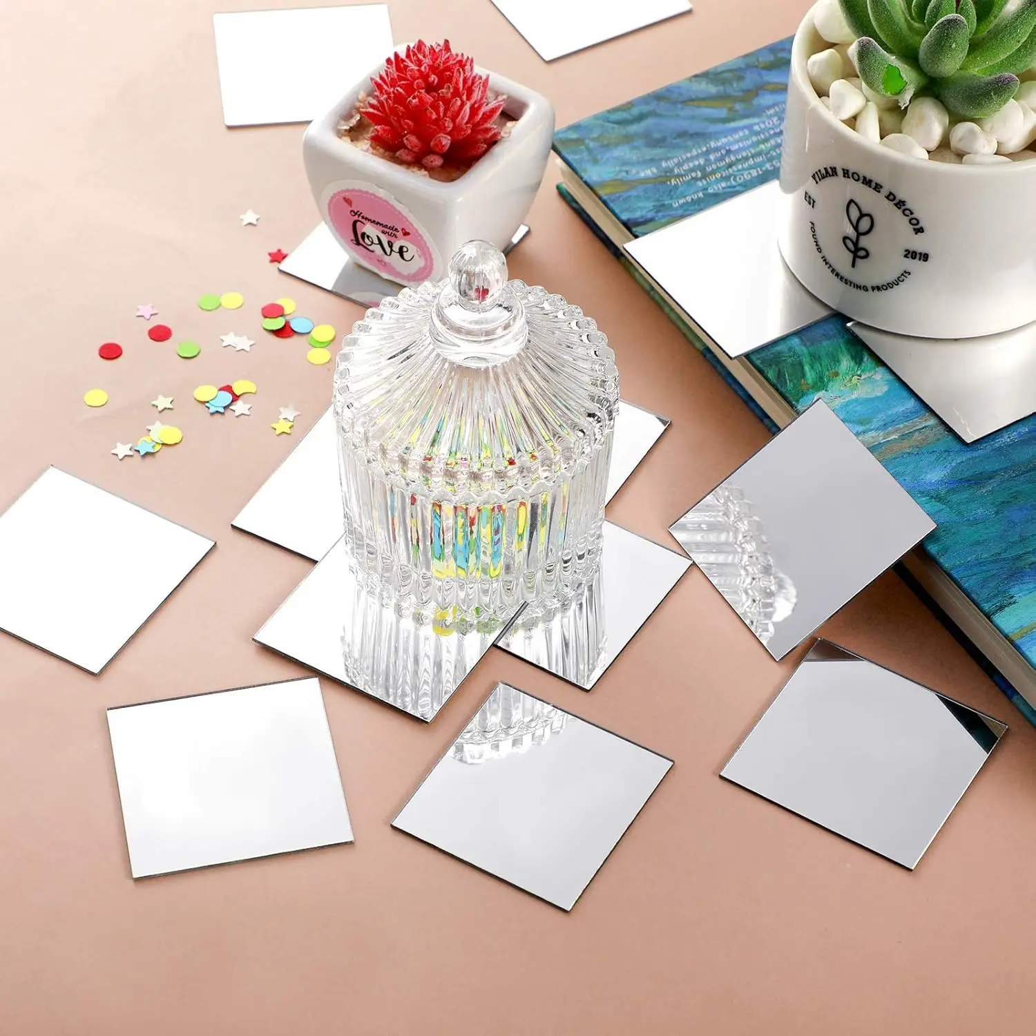 Mini-Quadrat-Spiegel, selbstkl – Decorative Mirror Bewertung und Preis