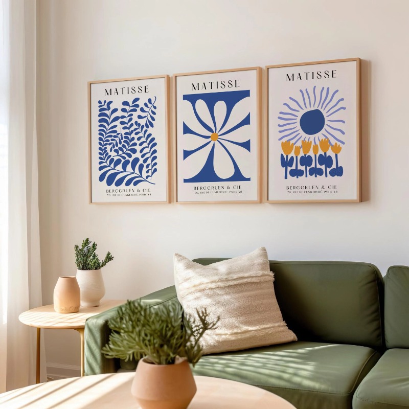 Blaue Matisse-Drucke, Set mit  – Abstract Canvas Set Bewertung und Preis