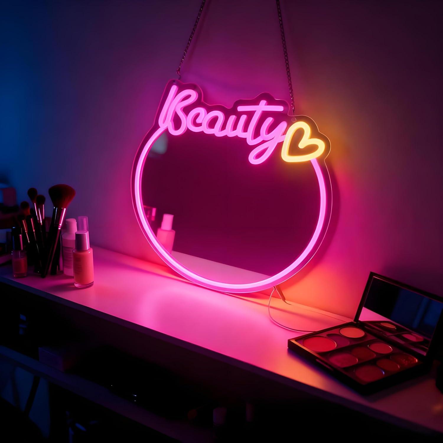 Schönheitsspiegel-Neonschild,  – Decorative Mirror Bewertung und Preis