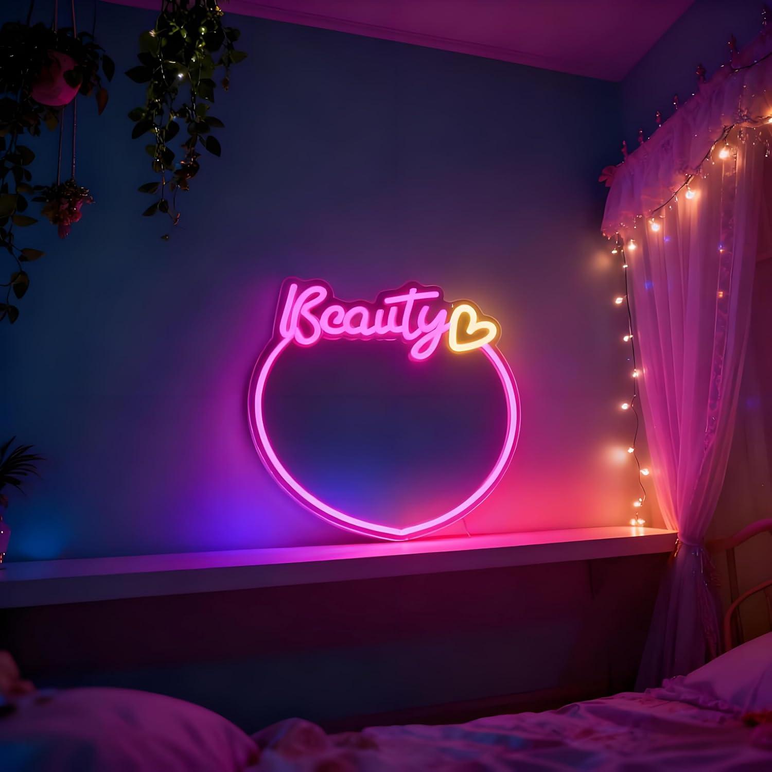Schönheitsspiegel-Neonschild,  – Decorative Mirror Bewertung und Preis