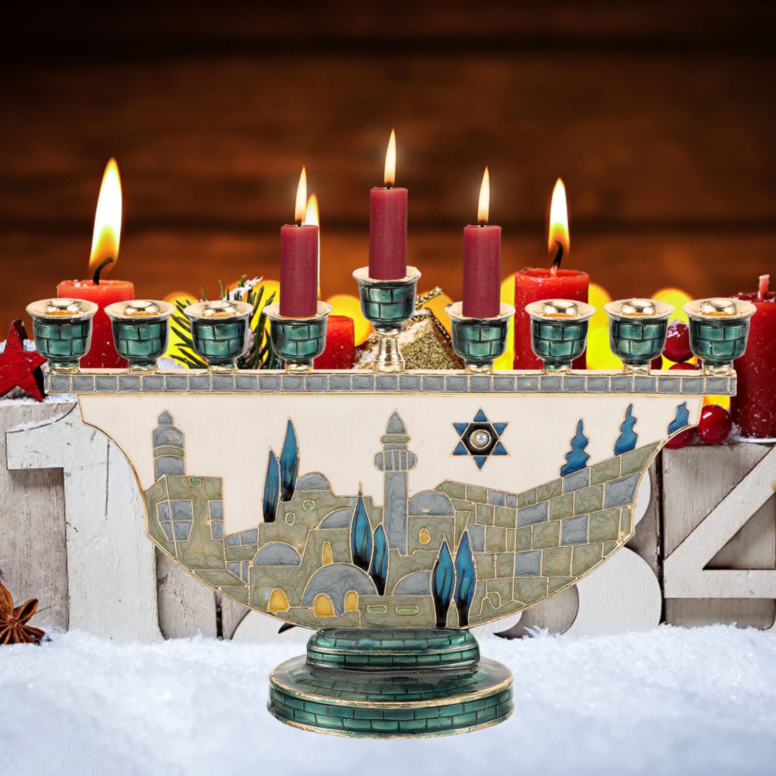 Jerusalem Menora Chanukka Kerz – Candle Holder Decor Bewertung und Preis