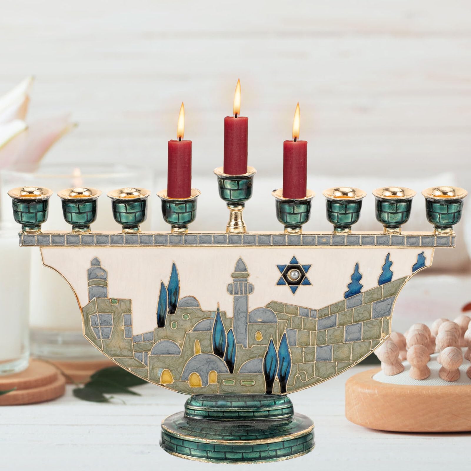 Jerusalem Menora Chanukka Kerz – Candle Holder Decor Bewertung und Preis